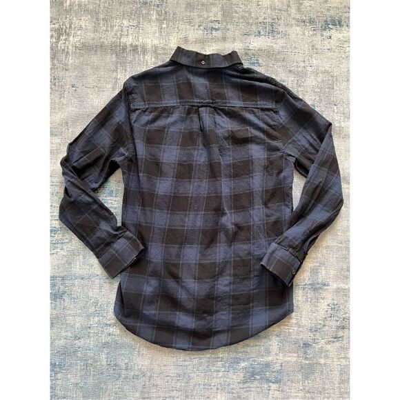 Five Four Black Blue Plaid Flannel Button Front Shirt Men's Medium - Picture 8 of 8